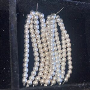 Silver Pearl Drop Earrings